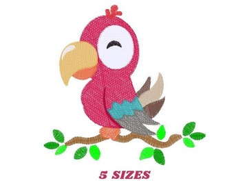 Parrot embroidery designs - Bird embroidery design machine embroidery pattern - instant download - baby girl embroidery file download pes
