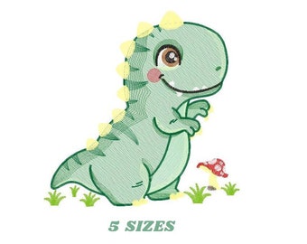 Dinosaur embroidery designs - Dino embroidery design machine embroidery pattern - instant download - Tyrannosaurus embroidery file T rex