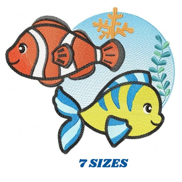 Fish embroidery designs - Ocean animals embroidery design machine embroidery pattern - Baby boy embroidery file - sea animals embroidery pes