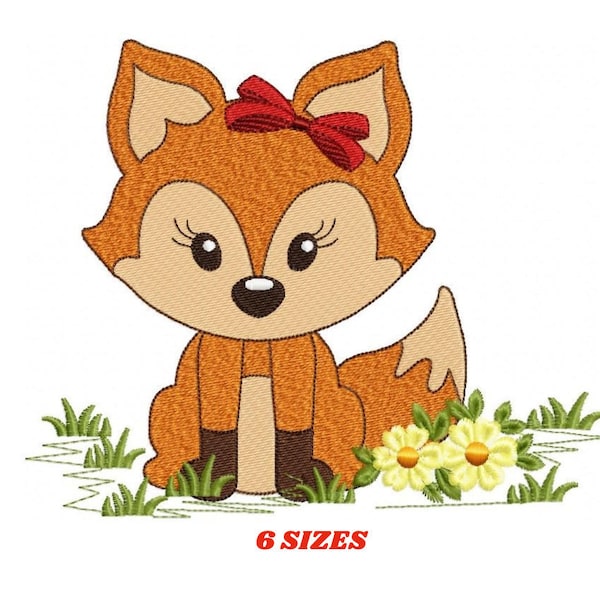 Red Fox embroidery designs - Woodland animals embroidery design machine embroidery pattern - baby girl embroidery file - instant download