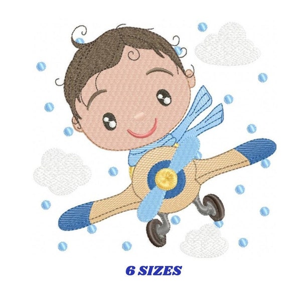 Pilot embroidery designs - Plane embroidery design machine embroidery pattern - Baby boy embroidery file - instant download Aviator toddler