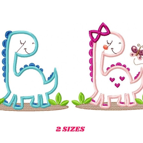 Dinosaur embroidery designs - Dino embroidery design machine embroidery pattern - baby boy embroidery file - Dinosaur Applique kid girl