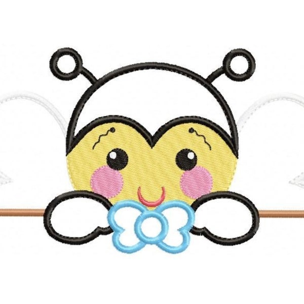 Bee embroidery design - Bee Peek a Boo embroidery designs machine embroidery pattern - baby boy embroidery file - honey bee applique design