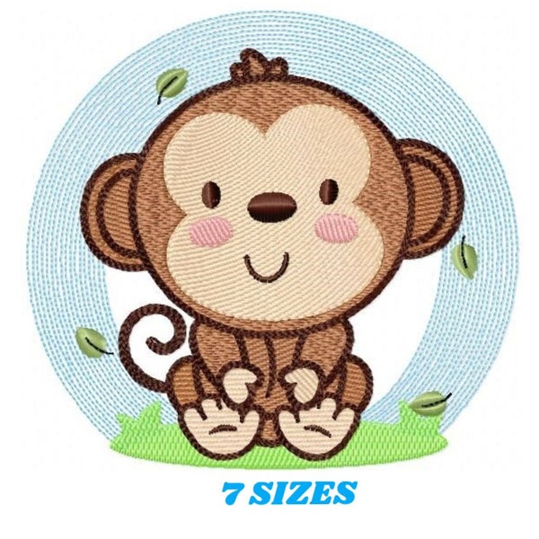 Safari embroidery designs - Monkey embroidery design machine embroidery pattern - Animal embroidery file - baby boy embroidery zoo animals
