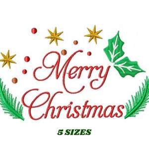 Frohe Weihnachten-Stickerei-Designs – Weihnachts-Stickerei-Design, Maschinenstickmuster – Winterurlaub-Stickdatei, sofortiger Download, Pes