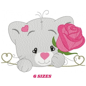 Cat embroidery design - Kitty embroidery designs machine embroidery pattern - Pet embroidery file - Baby girl embroidery Kitchen cloth Apron