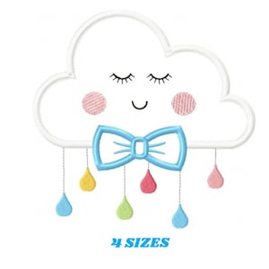 Baby Cloud embroidery design - Baby Boy embroidery design machine embroidery pattern - kid embroidery file - cloud applique design download