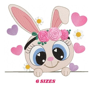 Peek a boo Bunny embroidery design - Rabbit embroidery designs machine embroidery pattern - baby embroidery file - kid embroidery rabbit