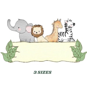 Safari embroidery designs - Animals embroidery design machine embroidery pattern - Elephant embroidery file - Zebra Lion Giraffe wildlife