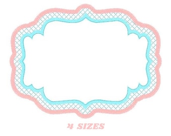 Frame Applique Embroidery Design – Monogram Quilt Pattern (Digital Download)