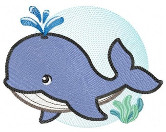 Sea embroidery pattern babys embroidery design animals embroidery design machine file instant download Frame Whale Boy embroidery design