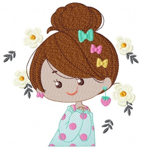 Embroidery Designs Girl Embroidery Design Baby Etsy