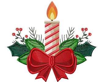 Candle embroidery designs - Christmas Decoration embroidery design machine embroidery pattern - Christmas embroidery file Xmas embroidery