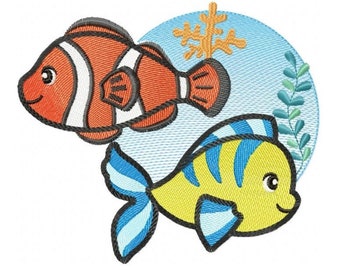 Fish embroidery designs - Ocean animals embroidery design machine embroidery pattern - Baby boy embroidery file - sea animals embroidery pes