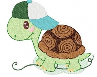 Turtle embroidery design - Animal embroidery designs machine embroidery pattern - baby boy embroidery file - kid embroidery turtle design