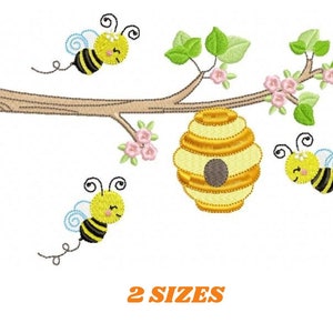 Bee embroidery design - Beehive embroidery designs machine embroidery pattern - Kitchen embroidery file - bee hive embroidery beekeeping