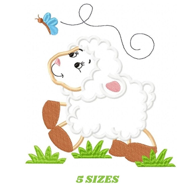 Motif de broderie mouton - motifs de broderie agneau motif de broderie machine - fichier de broderie bébé garçon - applique de mouton broderie nouveau-né