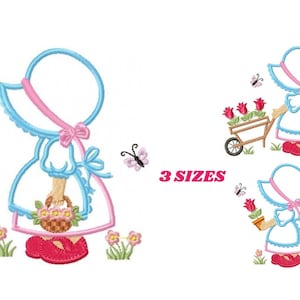 Sunbonnet embroidery designs - Sunbonnet Sue embroidery design machine embroidery pattern - sunbonnet applique design - Kitchen embroidery