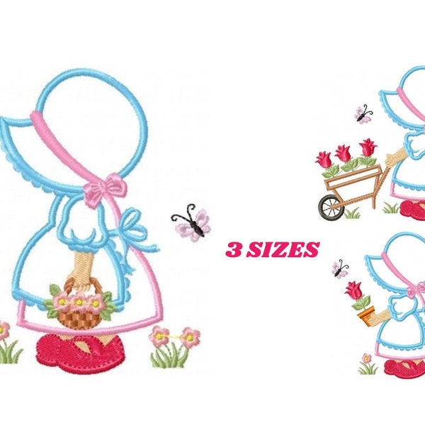 Sunbonnet embroidery designs - Sunbonnet Sue embroidery design machine embroidery pattern - sunbonnet applique design - Kitchen embroidery