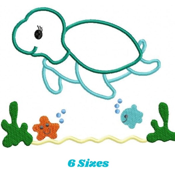 Turtle embroidery design - Animal embroidery designs machine embroidery pattern - baby girl embroidery file - boy embroidery turtle applique