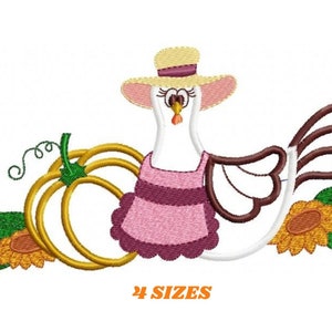 Chicken embroidery designs - Pumpkin embroidery design machine embroidery pattern - instant digital download - Kitchen embroidery file apron
