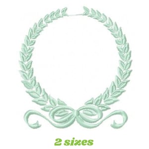 Laurel embroidery designs - Monogram frame embroidery design machine embroidery pattern - tea towel embroidery laurel wreath design pes jef