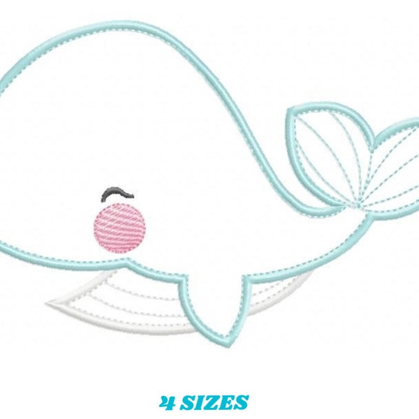 Whale embroidery designs - Fish embroidery design machine embroidery pattern - sea embroidery whale design - whale applique  kid embroidery