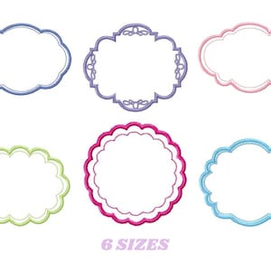 Frame embroidery designs - Frame Applique Design set machine embroidery design - Shape embroidery file frame for monogram - instant download