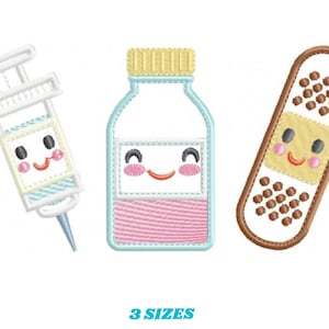 Band aid embroidery design - Pillbox embroidery designs machine embroidery pattern -  emergency medical kit applique -  injection embroidery