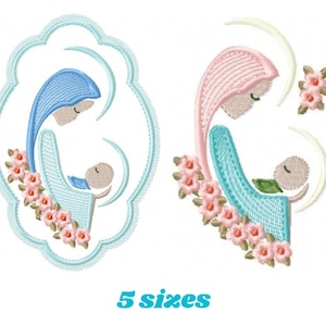 Holy Mary embroidery designs - Holy embroidery design machine embroidery pattern - Catholic embroidery file - Hail Mary religious embroidery