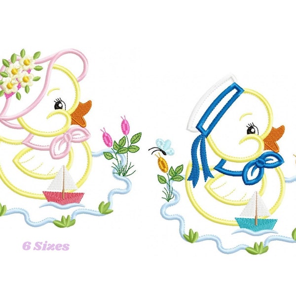 Duck embroidery design - Animal embroidery designs machine embroidery pattern - boy embroidery file - baby girl embroidery duck applique
