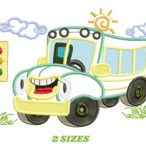 School Bus embroidery designs - Bus embroidery design machine embroidery pattern - School Bus applique design - kid embroidery download pes