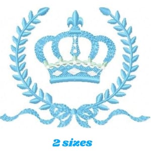 Motifs de broderie couronne - Couronne de laurier avec motif de broderie Couronne motif de broderie machine - motif de couronne de fichier de broderie de bébé garçon