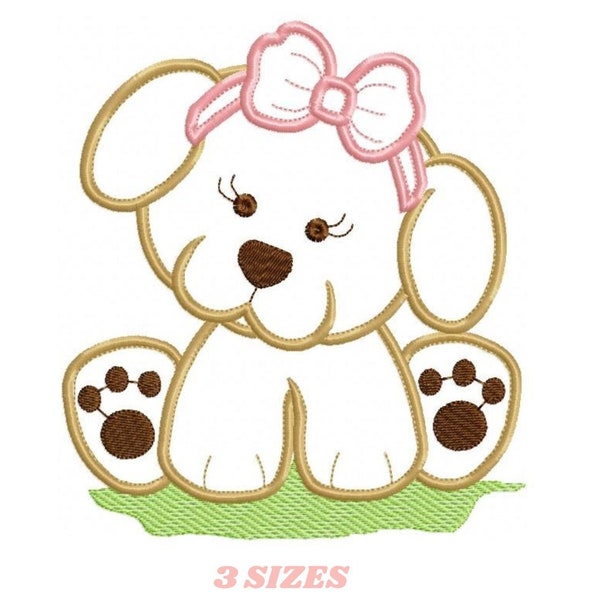 Dogs embroidery designs - Baby girl embroidery design machine embroidery pattern - Puppy embroidery file - Dog applique design digital file