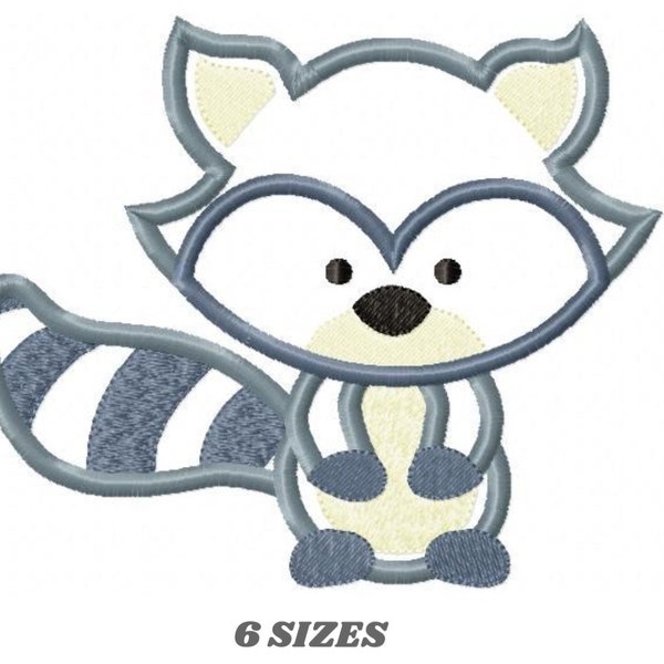 Raccoon embroidery designs - Animal embroidery design machine embroidery pattern - woodland embroidery file - Raccoon applique design boy