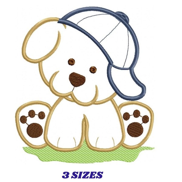 Dog embroidery designs - Baby boy embroidery design machine embroidery pattern - Puppy embroidery file - Dog applique design digital file