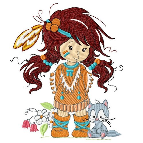Girl Embroidery Design 4 Sizes Instant Download Etsy