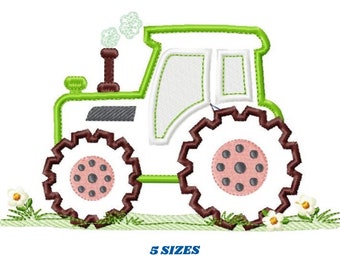 Diseños de bordado de tractores - Patrón de bordado de máquina de diseño de bordado de granja - archivo de bordado de automóviles - niño aplique de tractor