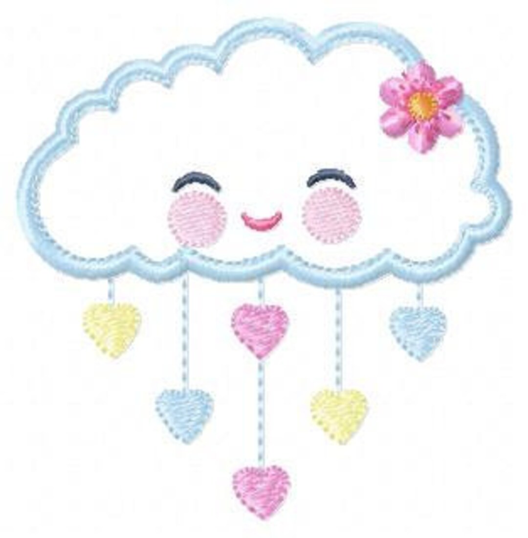 Cloud Embroidery Design Rain Embroidery Designs Machine Embroidery