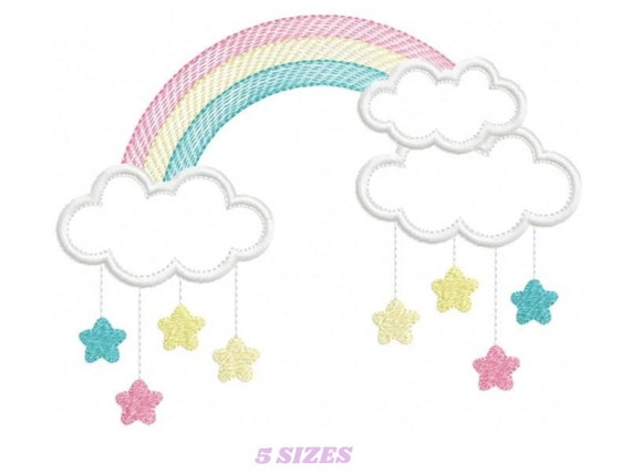 Cloud rainbow embroidery kit