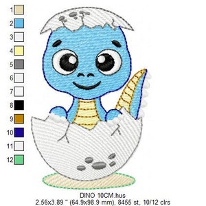 Baby Dinosaur embroidery designs Dino embroidery design machine embroidery pattern Dragon embroidery file Dinosaur egg boy embroidery image 3