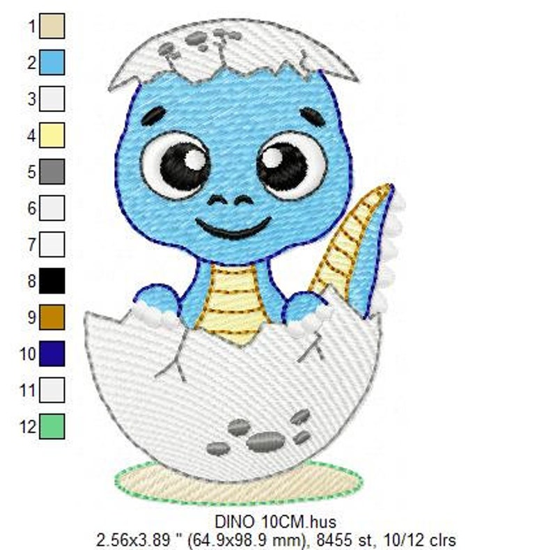 Baby Dinosaur embroidery designs Dino embroidery design machine embroidery pattern Dragon embroidery file Dinosaur egg boy embroidery image 3