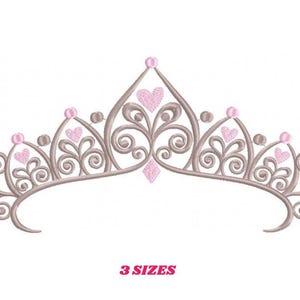 Princess Crown Embroidery Design – Machine Embroidery Pattern (Digital Download)