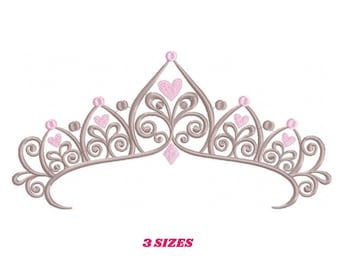 Princess Crown Embroidery Design – Machine Embroidery Pattern (Digital Download)