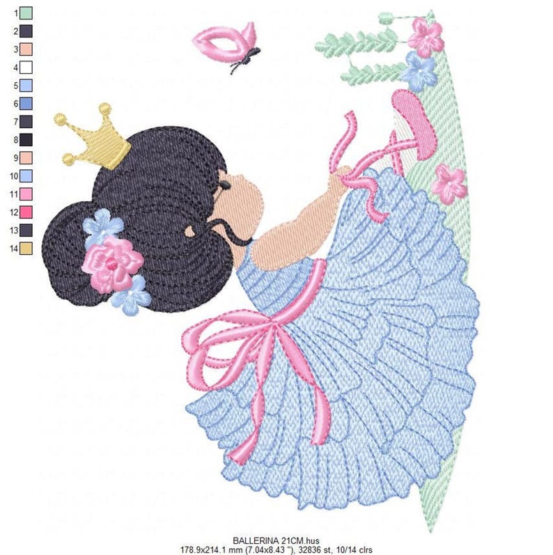 Ballerina Embroidery Design – Ballet Machine Embroidery Pattern (Digital File)