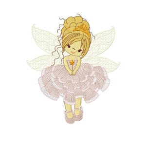Fairy Machine Embroidery Design – Baby Girl Pixie File (Instant Download)
