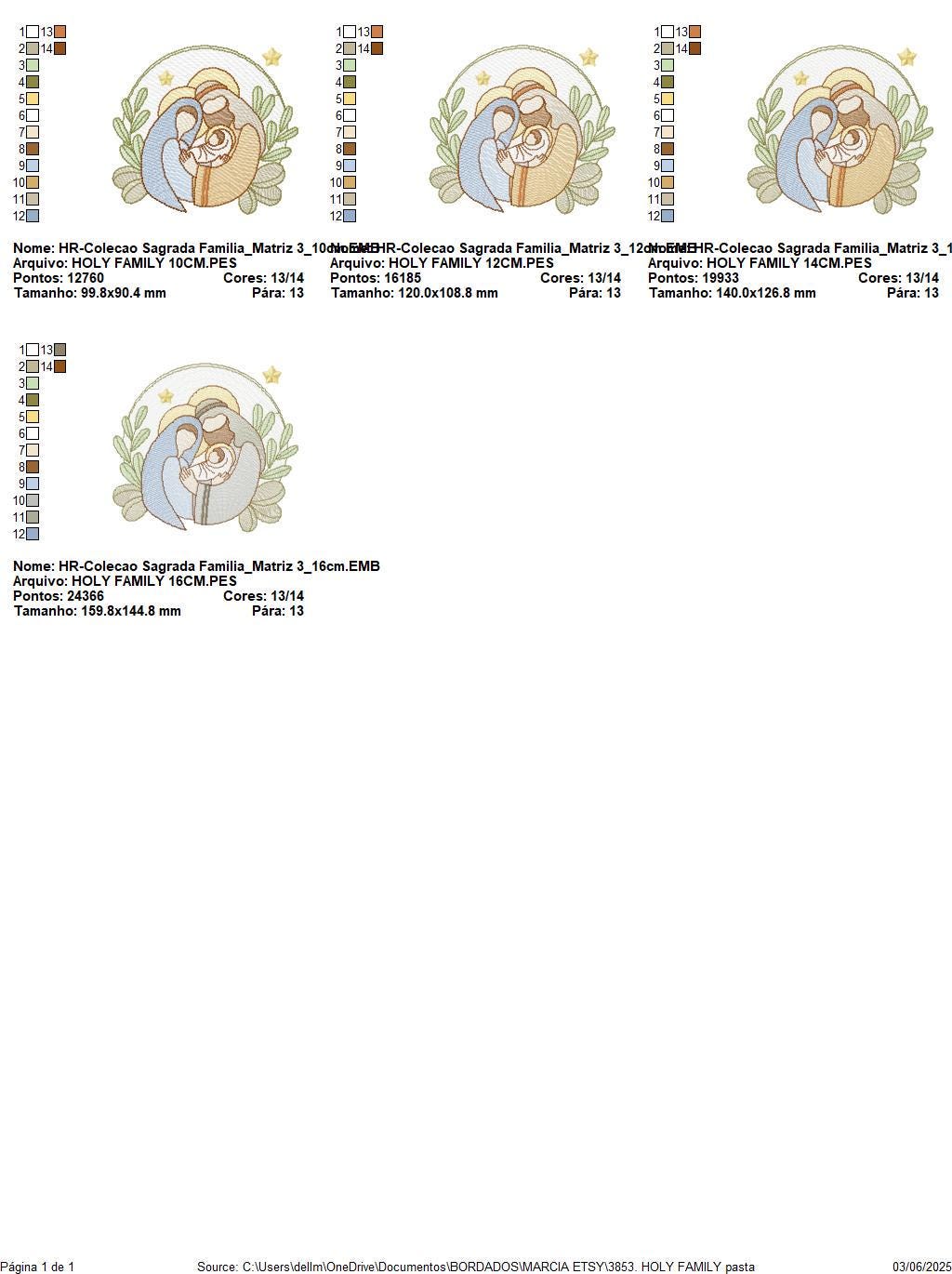 Holy Family Embroidery Design – Catholic Nativity Machine Pattern ...