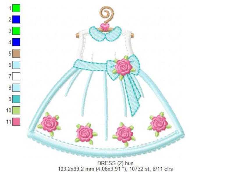 Dress Embroidery Designs Gown Embroidery Design Machine Etsy