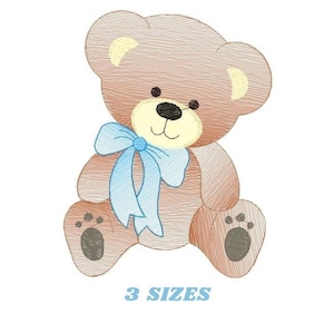 Bear Embroidery Design – Teddy Bear Machine File (Digital Download)