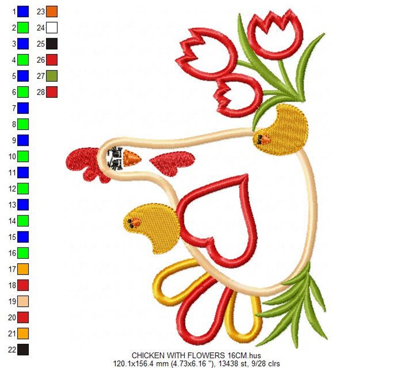 Chicken Embroidery Designs Farm Embroidery Design Machine Etsy
